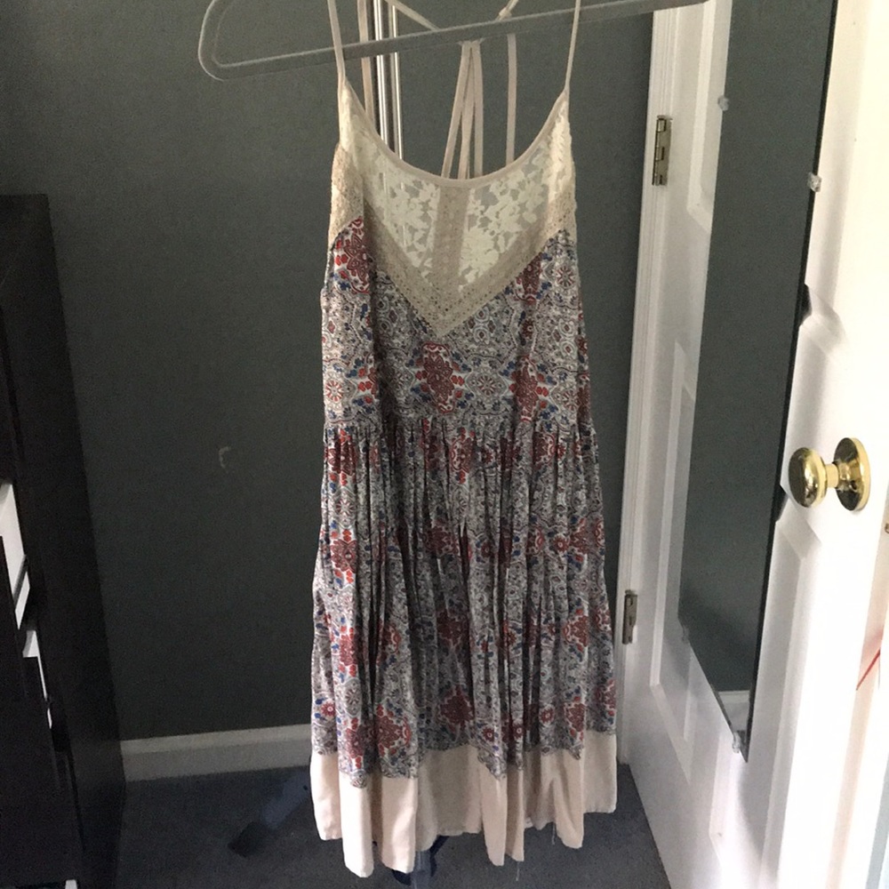 Spaghetti Strap Floral Lace Dress